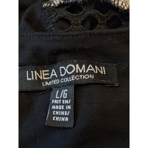 Linea Domani Longline Cardigan Sweater Womens L Open Front Artsy Mixed Media - Picture 9 of 9